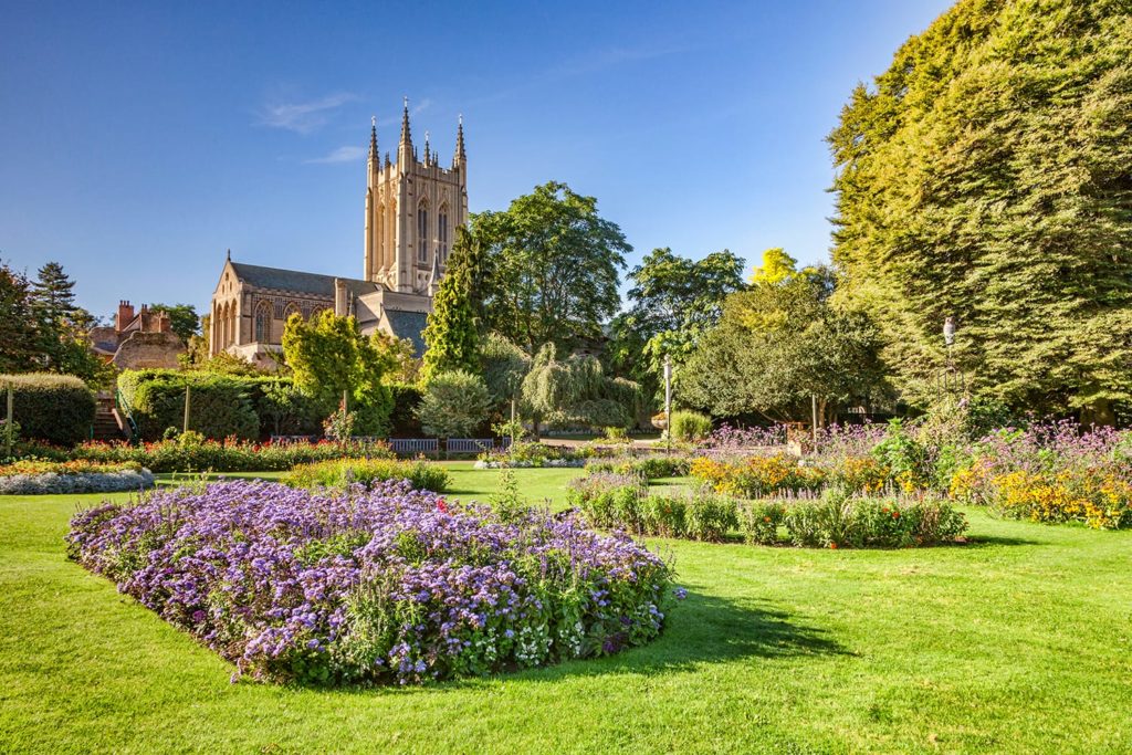 Bury St Edmunds Cathedral and Abbey Gardens, Cambridgeshire, England, UK