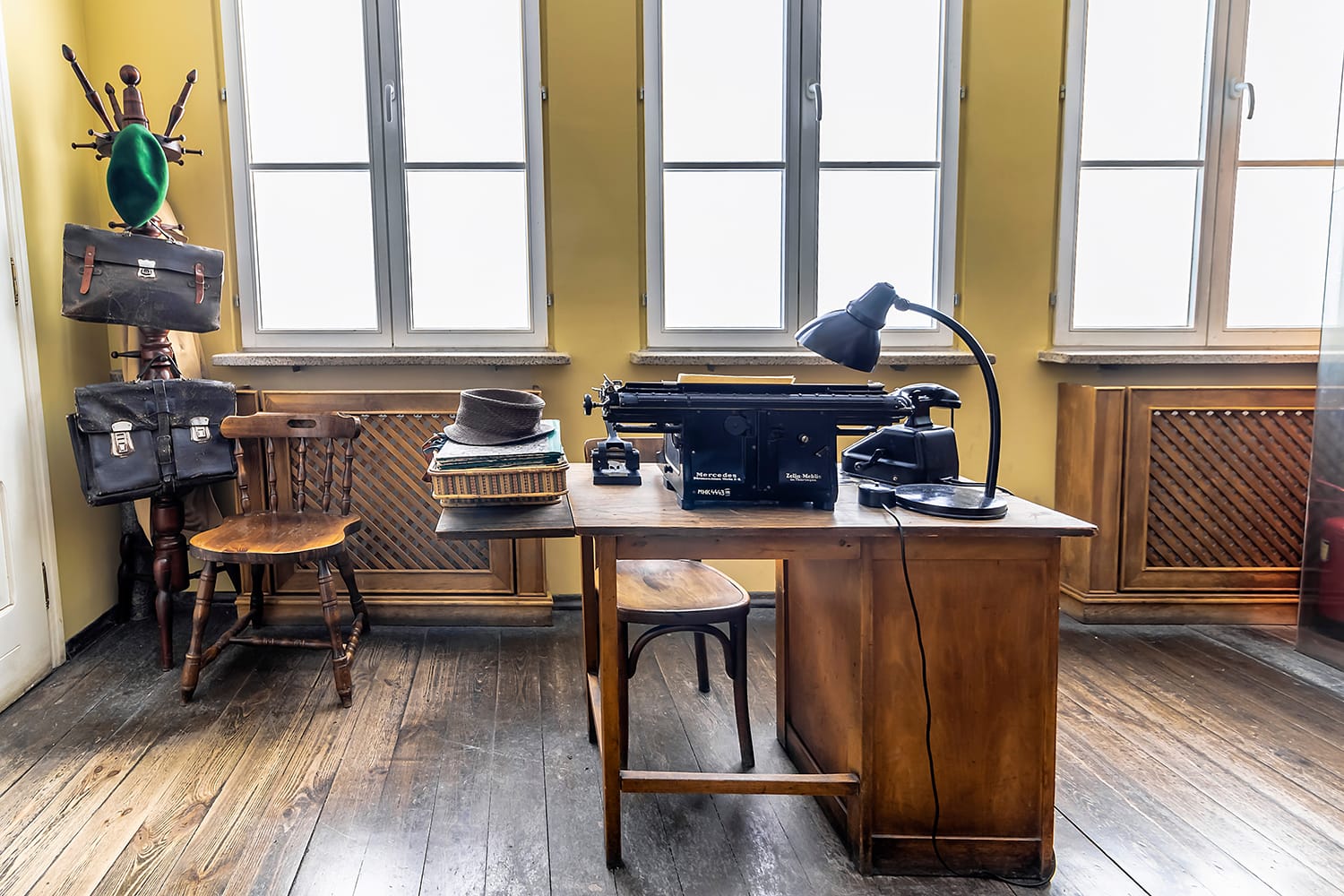 Original office used by Oskar Schindler secretary to write the Oskar Schindler's list. On display in Oskar Schindler's Enamel factory museum in Krakow, Poland