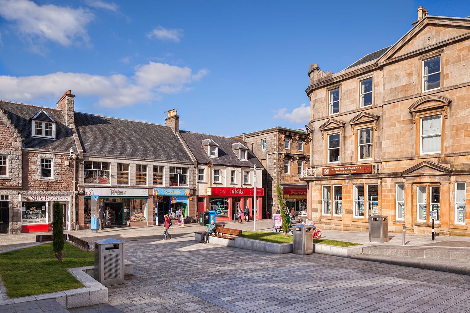 Cameron Square in Fort William, Scotland, UK