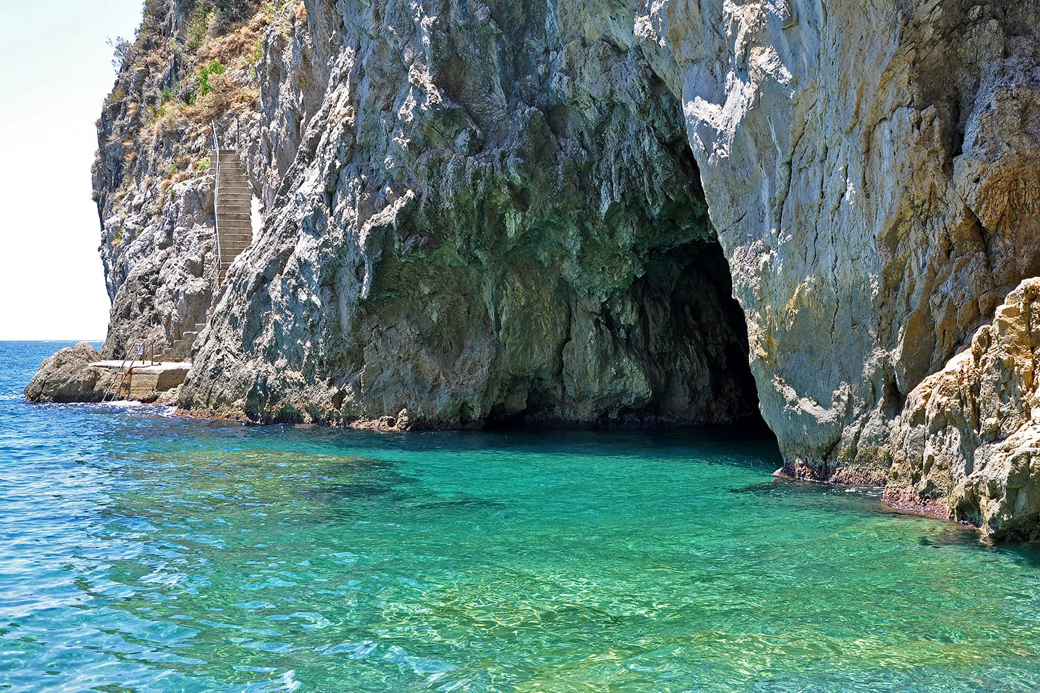 Green grotto at the Amalfi Coast, Italy