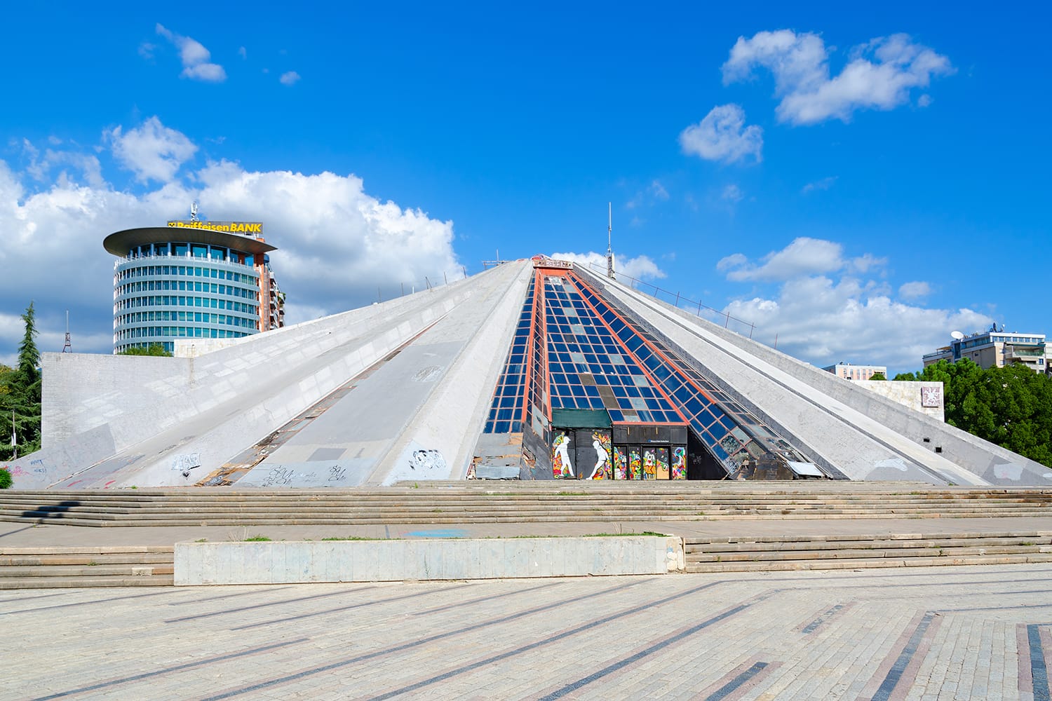 "Pyramid" (former museum of communist dictator Enver Hoxha) on Boulevard of Martyrs (Bulevardi Deshmoret e Kombit), Tirana, Albania