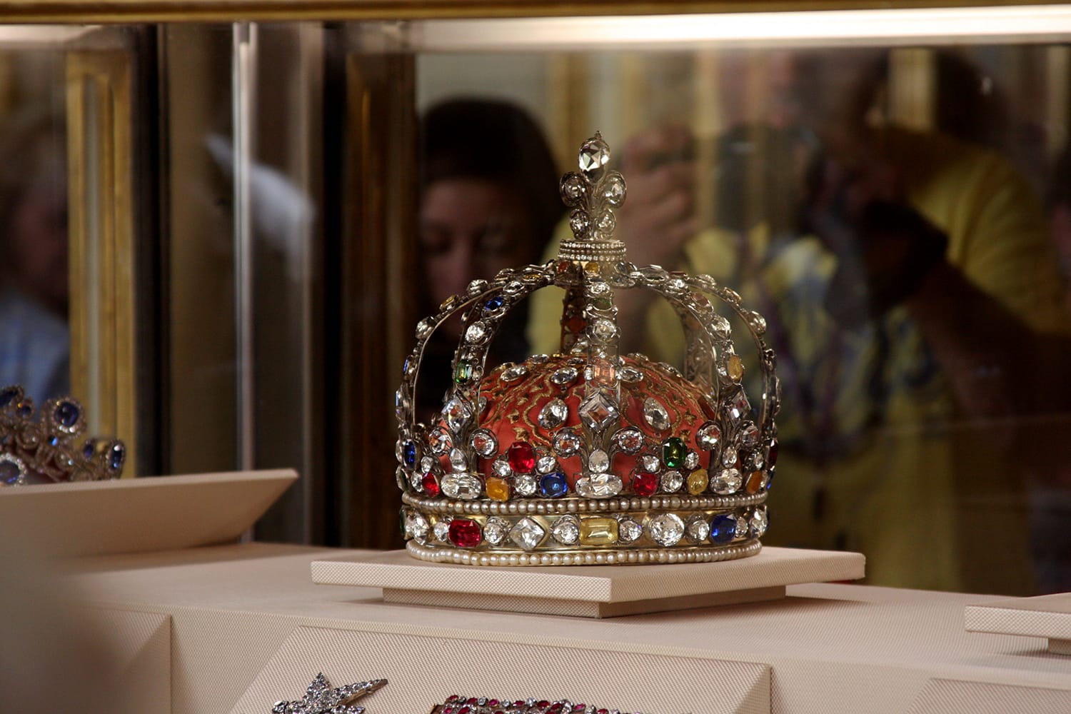 The British Crown Jewels on display at the Tower of London.