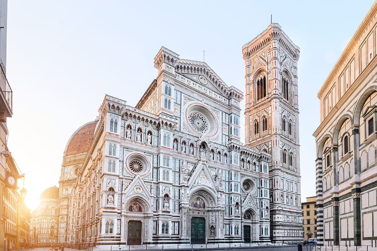 Sunrise view of Cathedral Santa Maria del Fiore in Florence, Italy