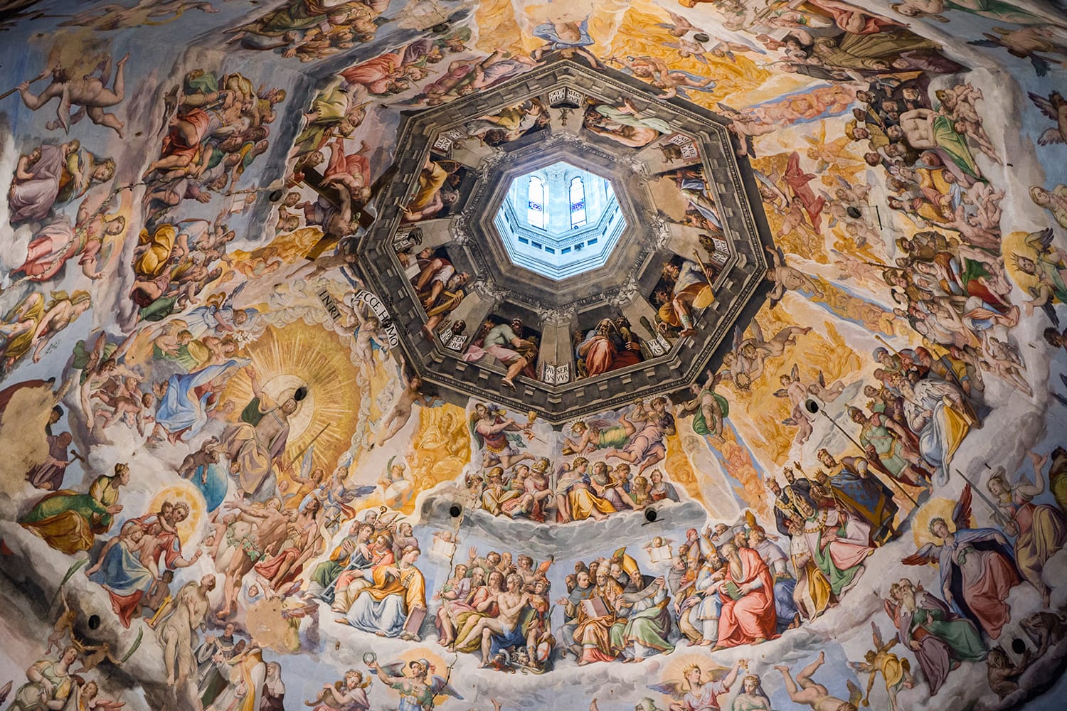 The Last Judgement by Giorgio Vasari and Federico Zuccari, detail from the cupola of the Duomo, Florence, Italy