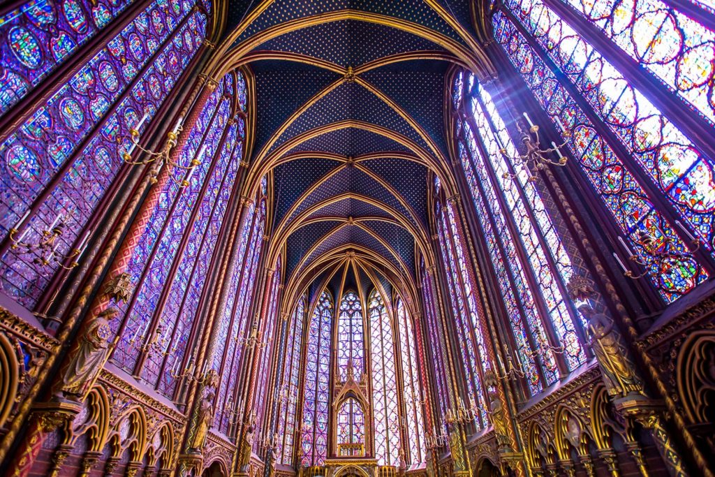 Interior View of Sainte-Chapelle, a Gothic Style Royal Chapel in the Centre of Paris.