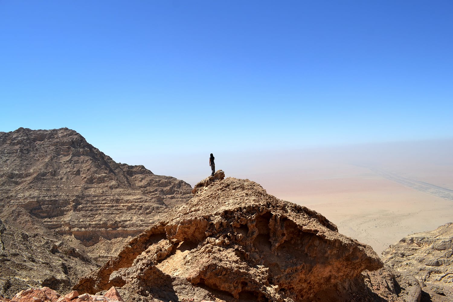 Panoramic view from the high mountains of Jebel Hafeet, United Arab Emirates