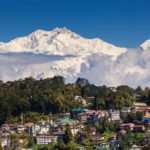 Darjeeling and the Kangchenjunga mountains in the background.