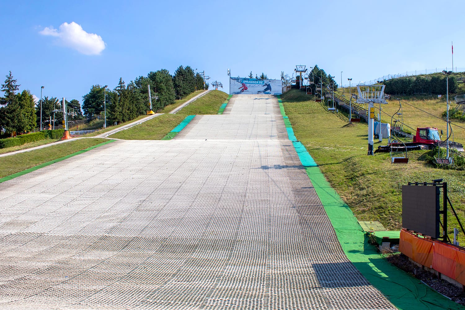 Artificial ski track at the Malta park in Poznan, Poland