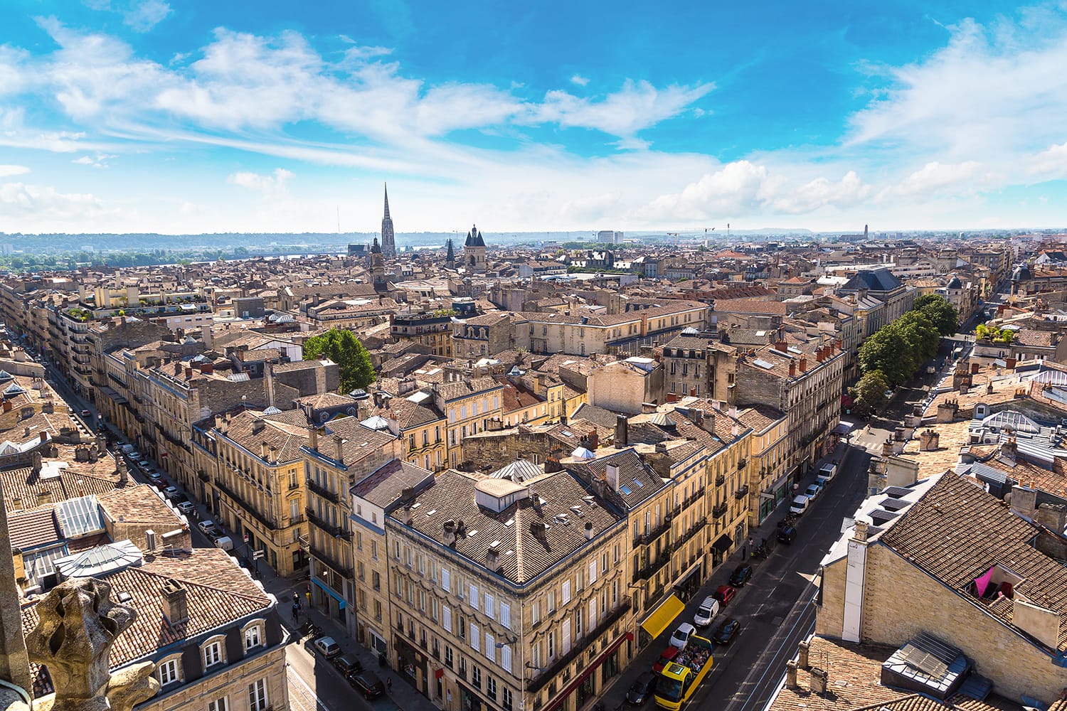 Aerial view of Bordeaux, France