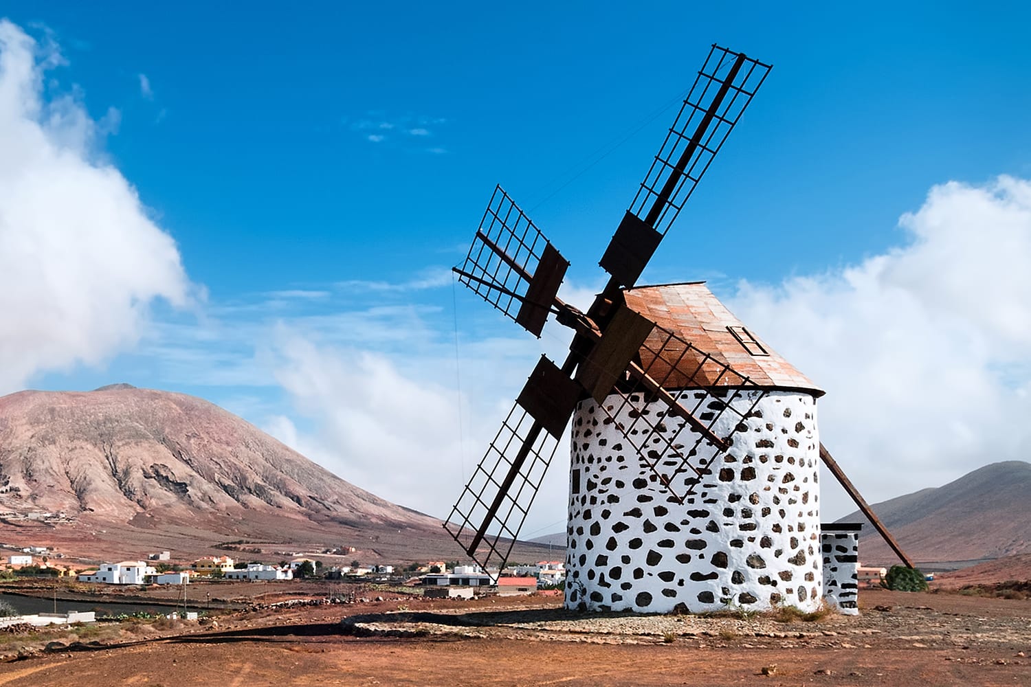 Traditional windmill in Fuerteventura, Canary islands, Spain