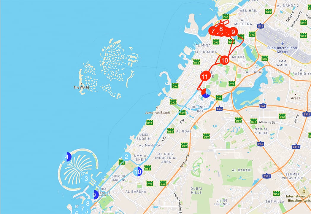 City Sightseeing Dubai Hop-On Hop-Off Bus Tour Map