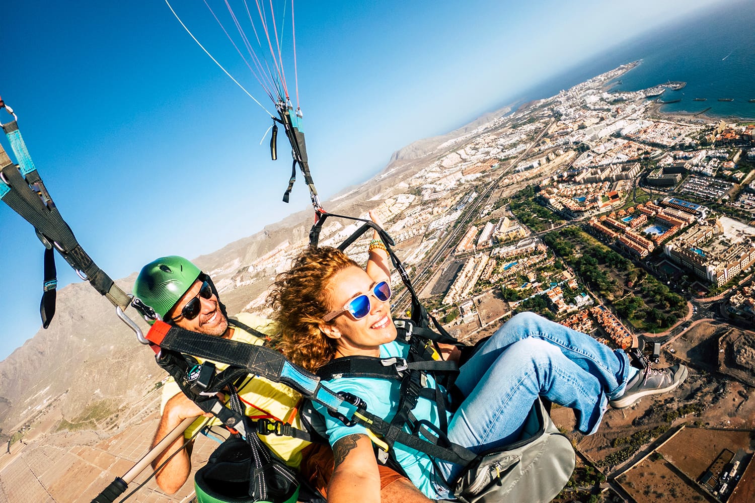 Paragliders in Tenerife, Canary Islands