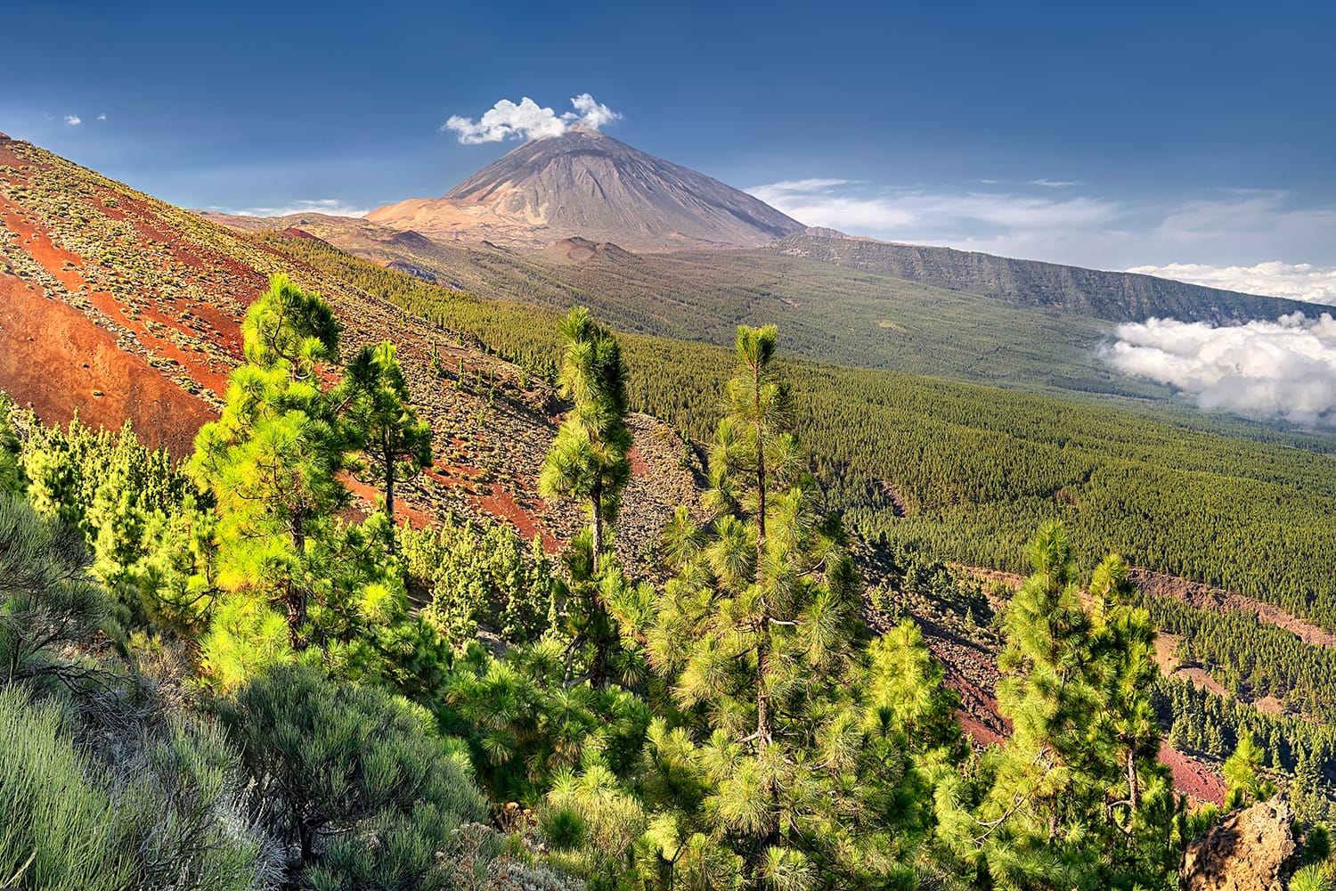 Panorama of the volcano Teide and Orotava Valley - view from Mirador La Crucita (Tenerife, Canary Islands)