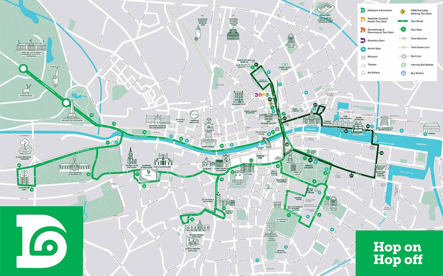 Peta rute bus wisata DoDublin