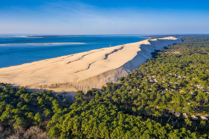 Aerial view of Dune of Pilat in France.