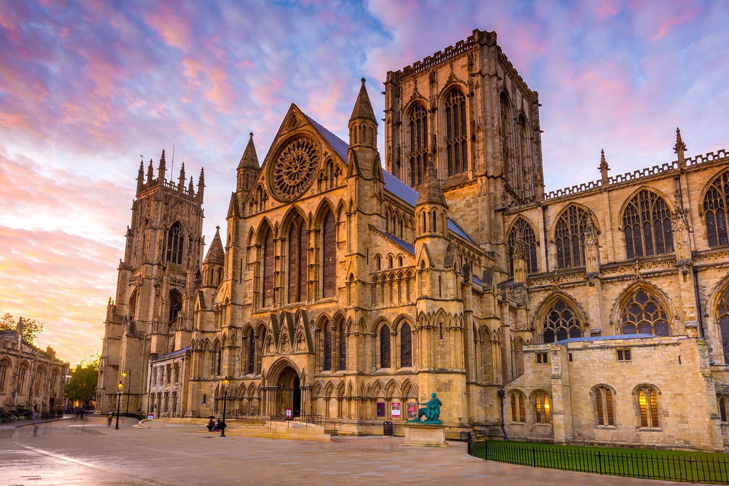 York Minster cathedral at sunset