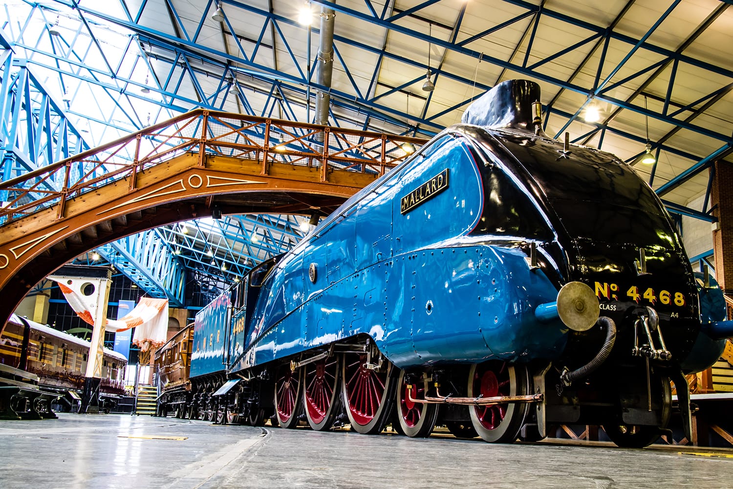A4 Steam Locomotive world record holder Mallard at the National Railway Museum in York, UK