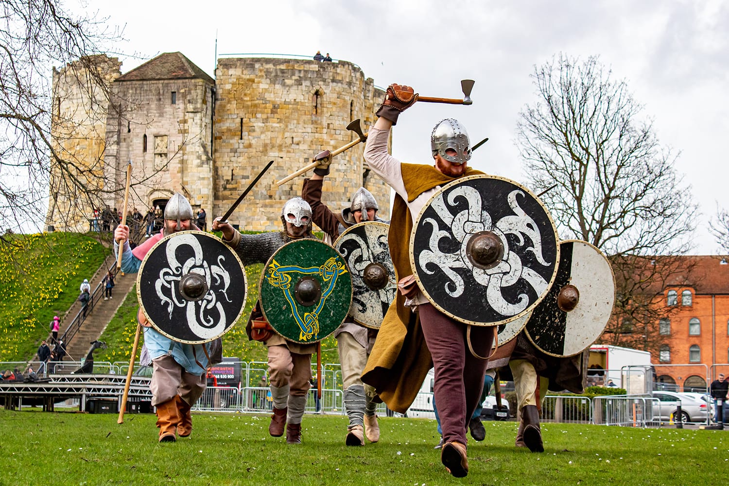 Vikings at York Minster during JORVIK Viking Festival