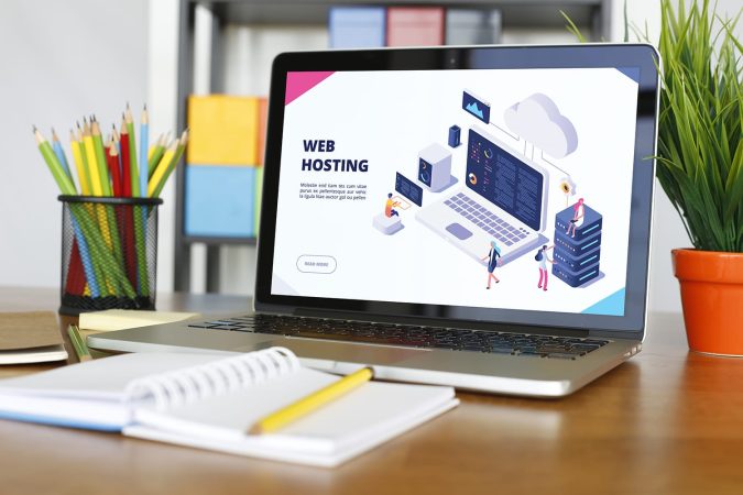 Buy web hosting screen on laptop