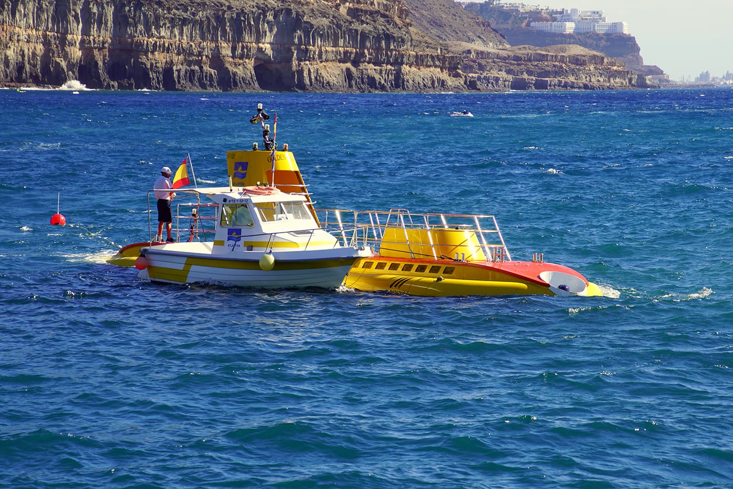 Yellow tourist Submarine in Gran Canaria, Spain