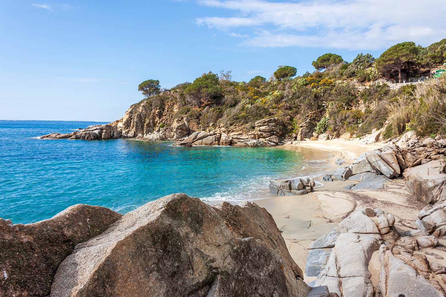 The Beach of Cavoli on Elba island in Italy without people. Tuscan Archipelago national park.