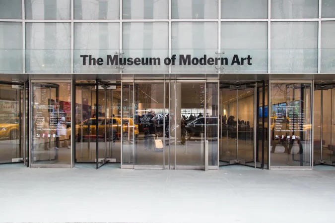 Entrance to the MoMA in New York City, USA