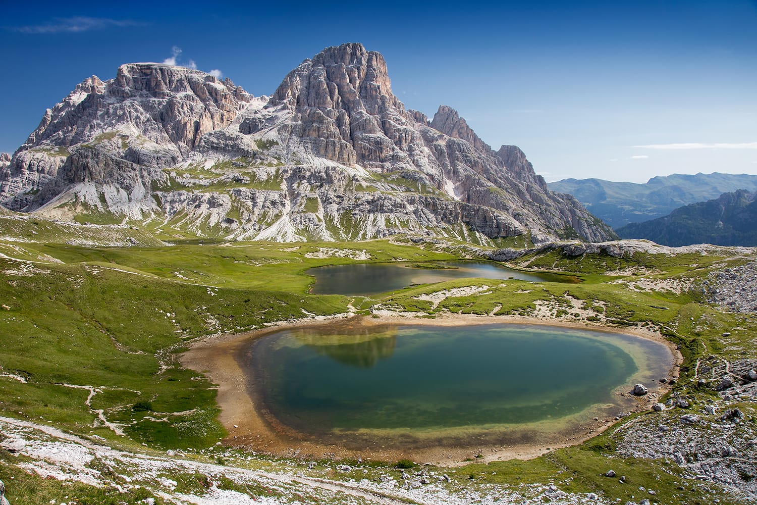 Mountain Lakes in Italian Dolomites - Laghi dei Piani (Piani Lakes) in the National park Dolomiti (Parco Nazionale Dolomiti Bellunesi)