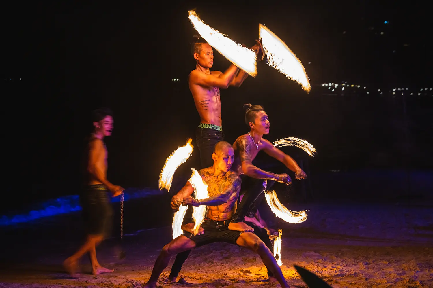 Fire Show on the beach in Koh Tao, Thailand