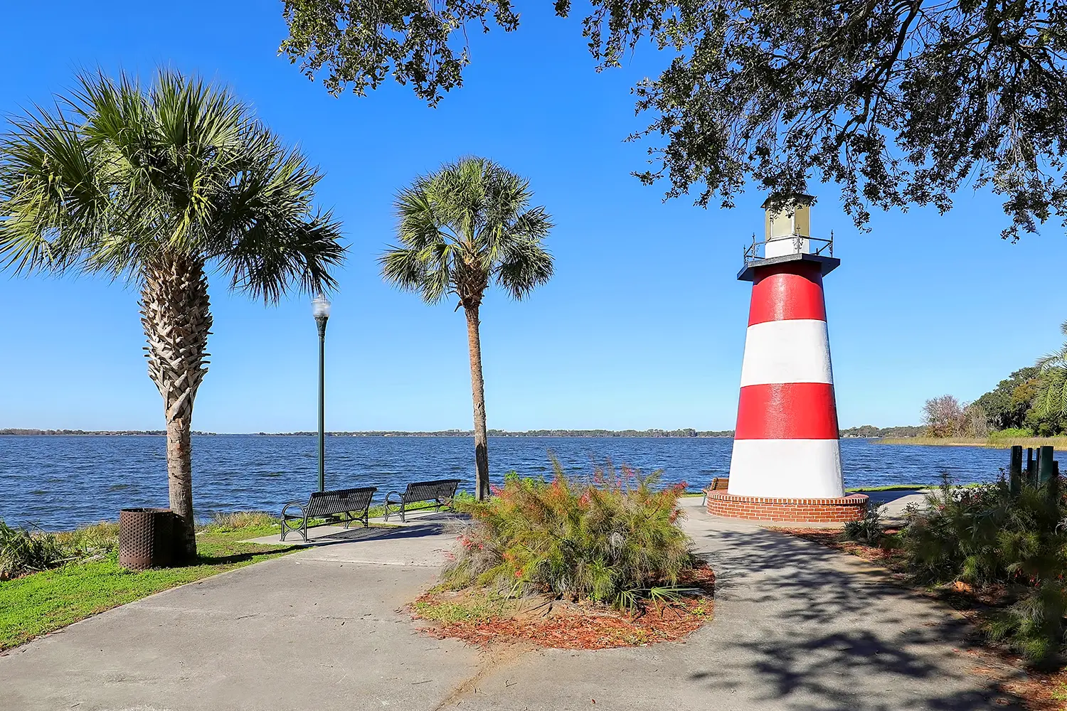 Lighthouse located at the Port of Mount Dora in Grantham Point Park, Florida