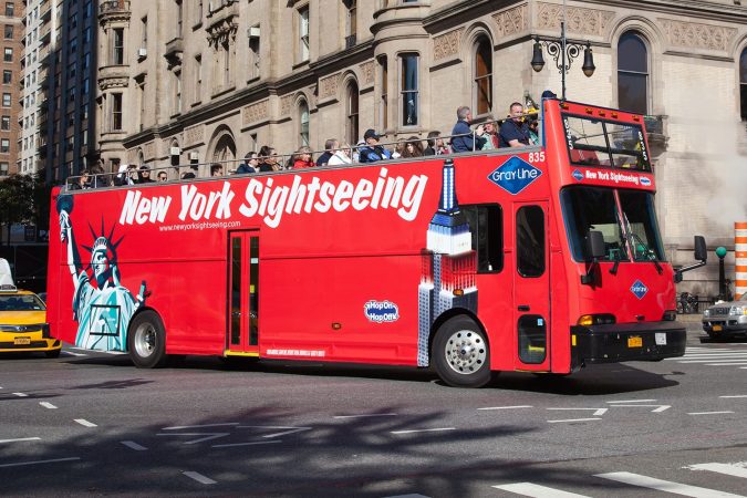 Hop-on Hop-off tour bus in New York City, NY, USA