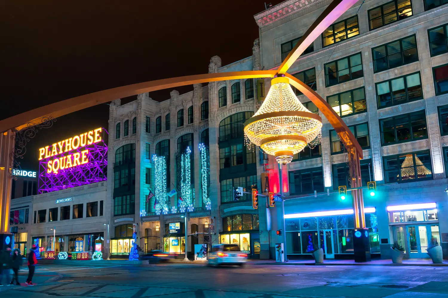 Playhouse Square intersection in Cleveland, Ohio
