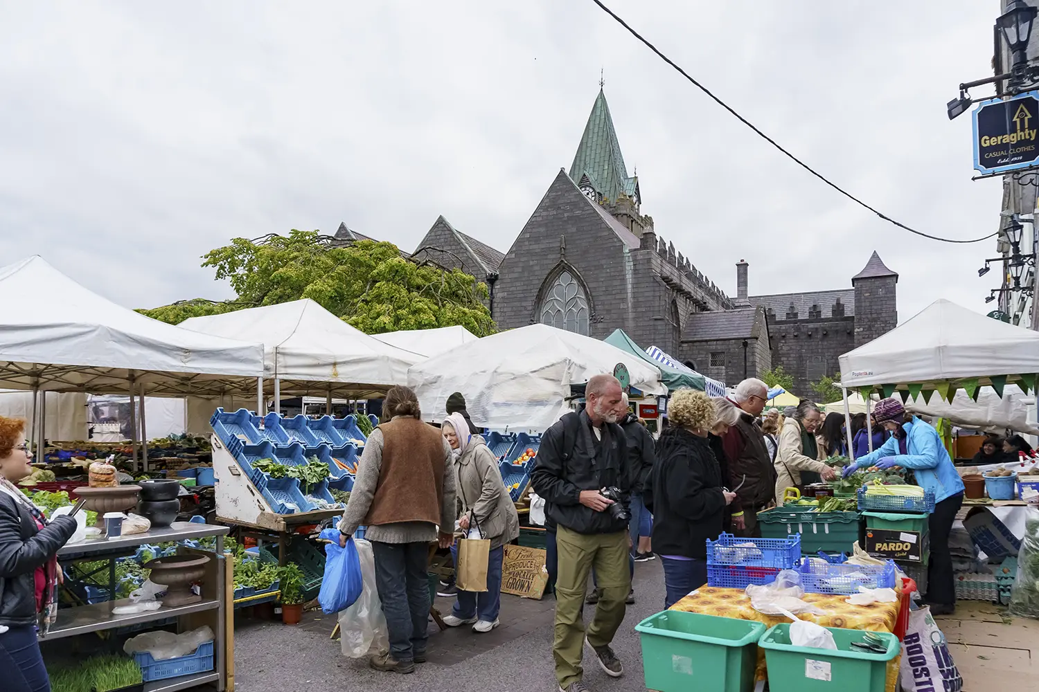 Market near the Augustinian Church in Galway, Ireland