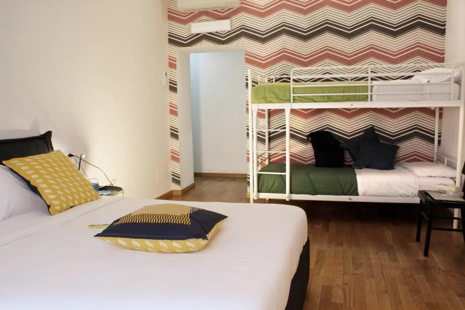 Dorm room at the La Controra Hostel in Rome
