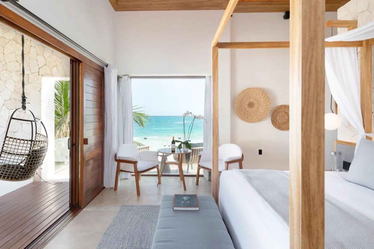 Ocean view room with a private pool at Tago Tulum by G Hotels
