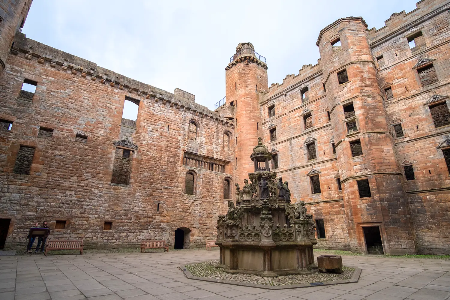 Linlithgow Palace in the town of Linlithgow, West Lothian, Scotland