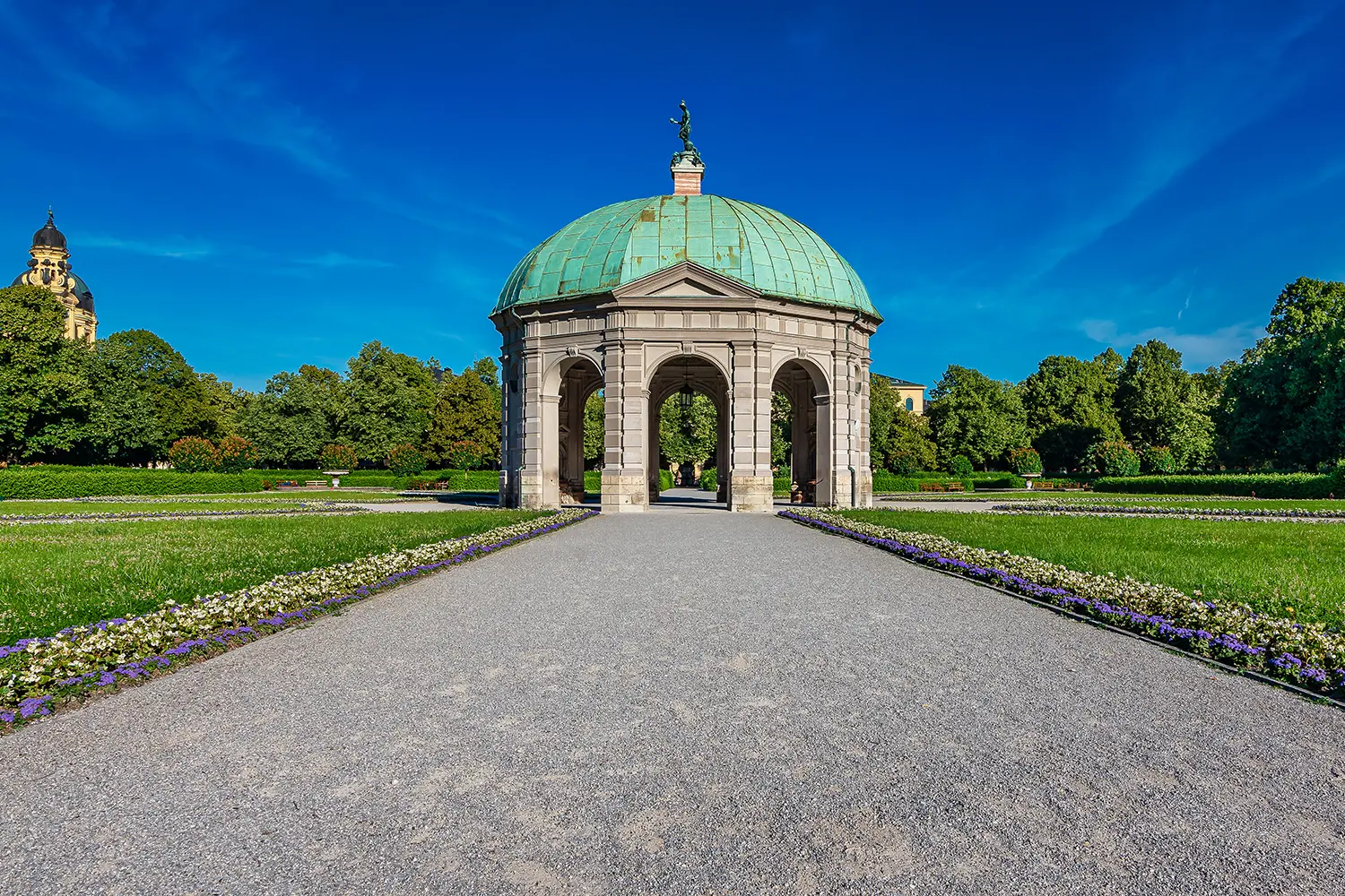 Hofgarten Park with Diana Tempel in Munich, Germany