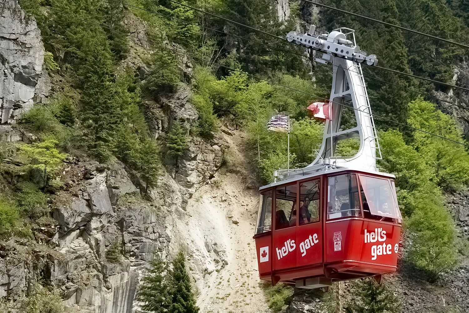Hell's Gate Airtram tourist attraction in British Columbia Canada near the town of Boston Bar