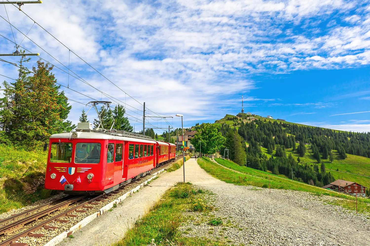 Rigi Kulm cogwheel railway in Switzerland