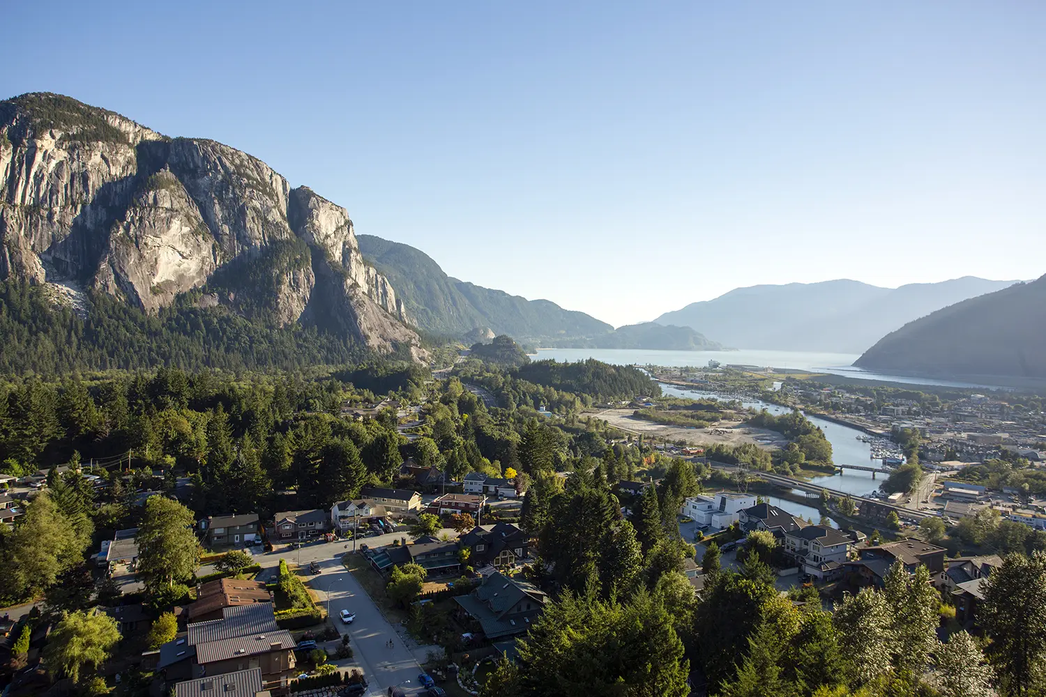 Stawamus Chief Provincial Park protects the 700 metre massive granite cliffs that stand at the southern entrance to Squamish on the scenic Sea to Sky Highway in Squamish, British Columbia, Canada.