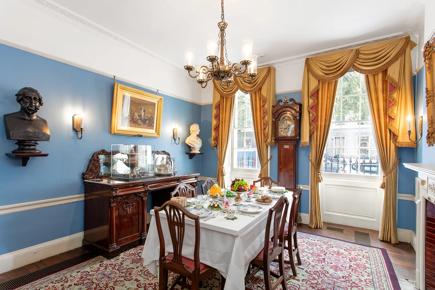 Dinning room at the Charles Dickens Museum in London, UK