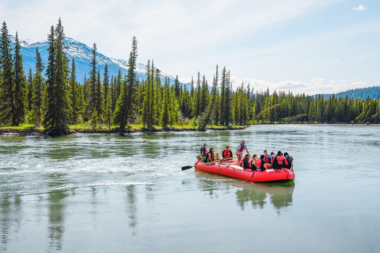 Rafting on Athabasca River in Jasper, Canada