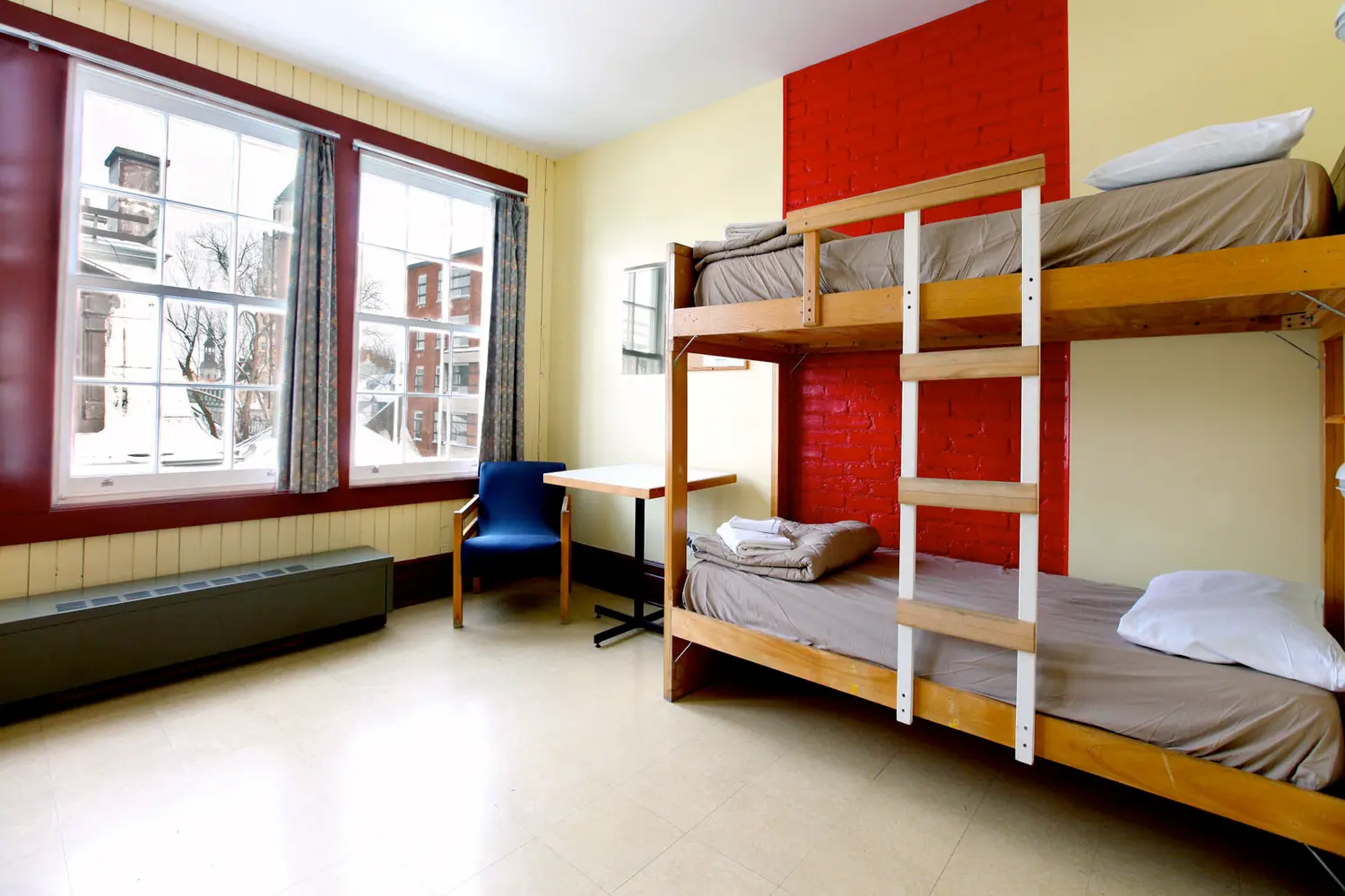 Dorm room at the HI Québec, Auberge International de Québec in Canada