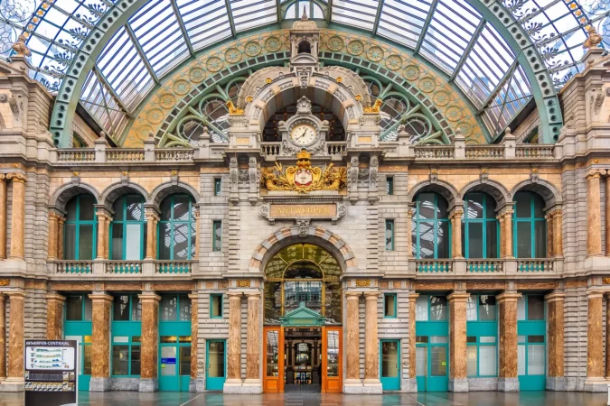 Antwerp Central Train Station in Belgium