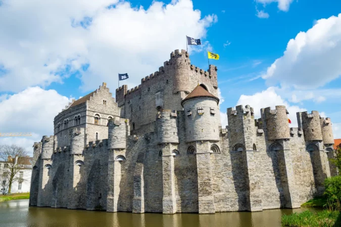 Medieval castle Gravensteen in Ghent, Belgium.