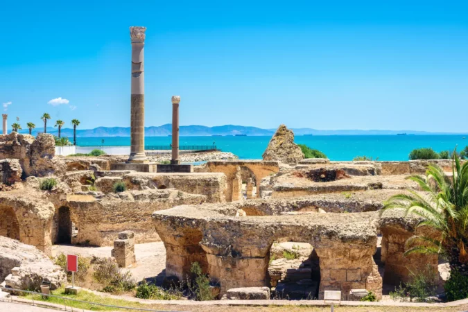 Panoramic view of ancient Carthage in Tunis, Tunisia