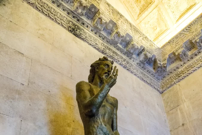 Statue of John the Baptist in Temple of Jupiter in Split, Croatia