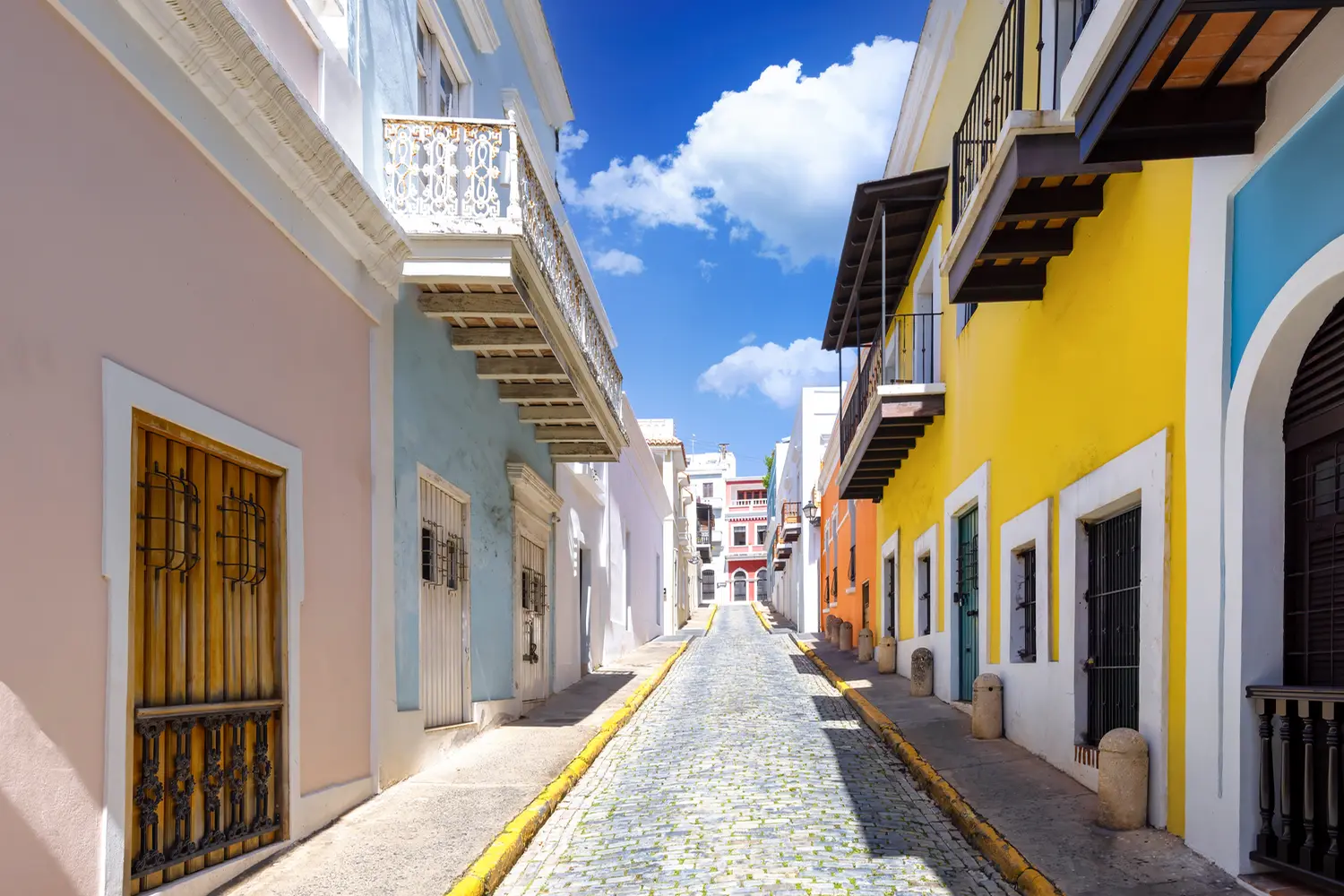 San Juan's colorful colonial architecture in historic city center.