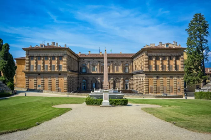 The garden facade of the Palazzo Pitti in Florence, Italy