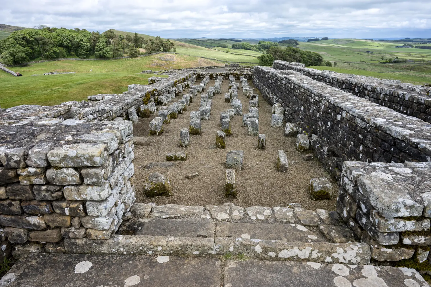 Housesteads Roman Fort along Hadrian's Wall, Northumberland, England, UK